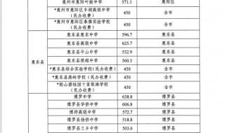 惠州中考录取分数线2022